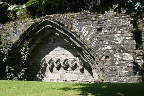 old cloister ruins at Saint Eustace church, Tavistock