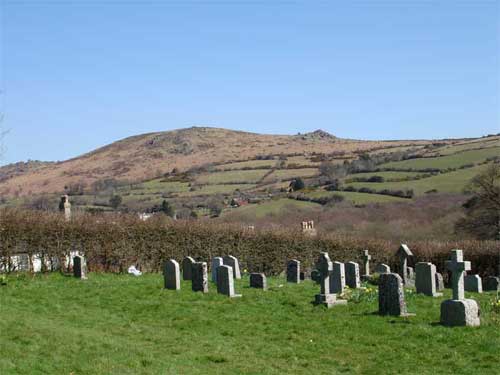 Dartmoor view from Widdecombe-in-the-Moor churchyard